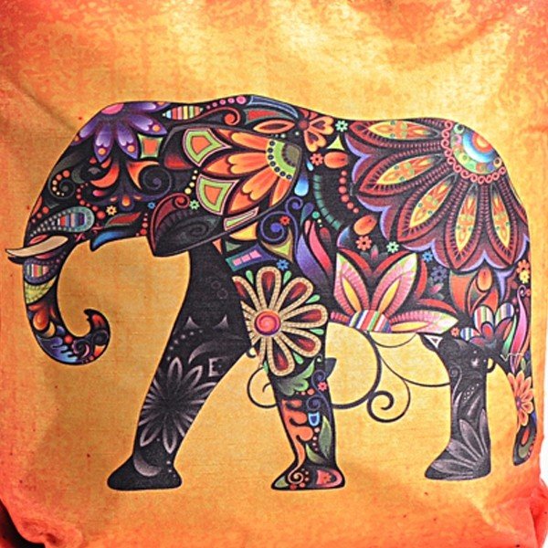 Abstract Elephant Animal Theme Bag- Folk-Elephant - Abstract Elephant Animal Theme Bag- Folk-Elephant